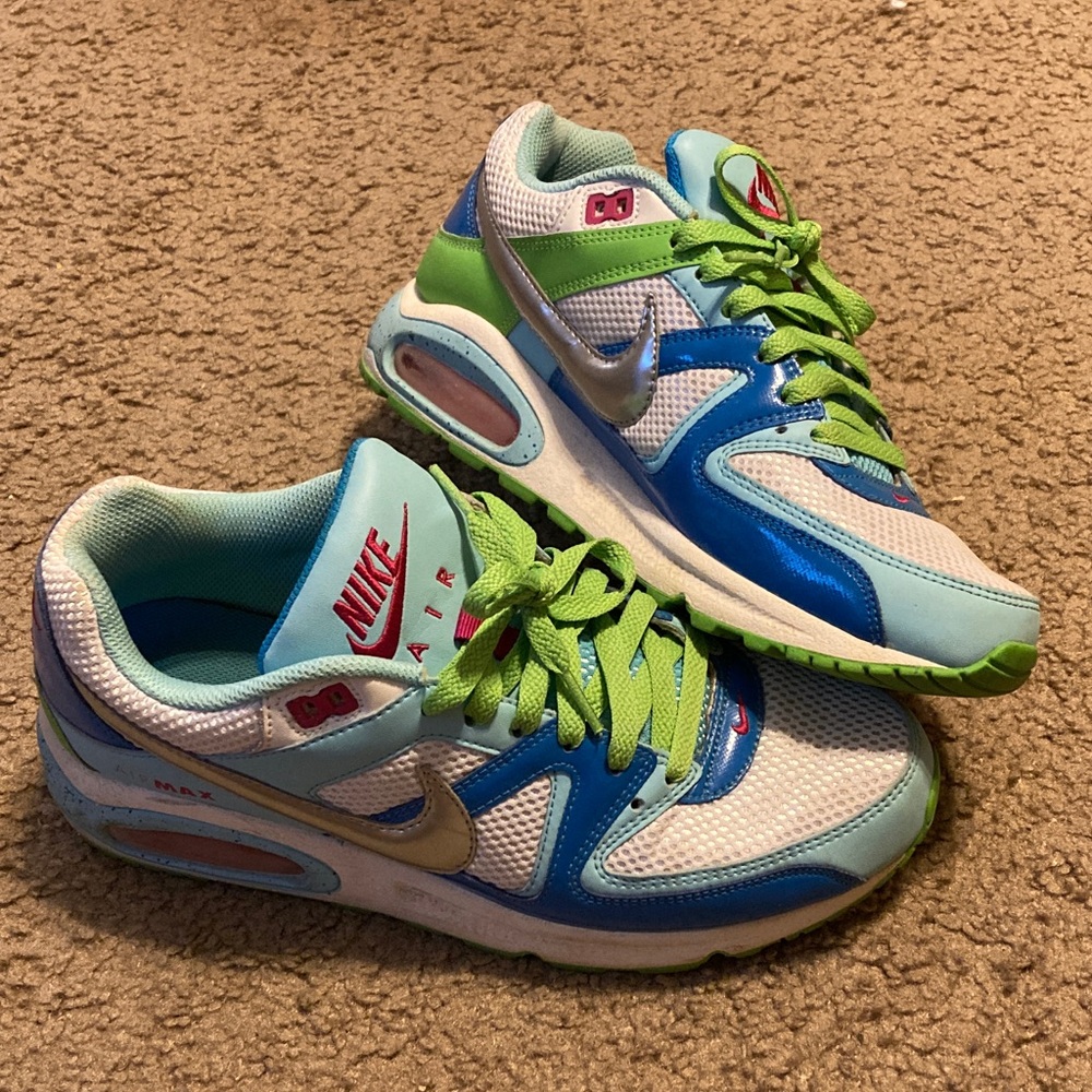 Nike Air Max Vibrant Blue and Lime Sneakers